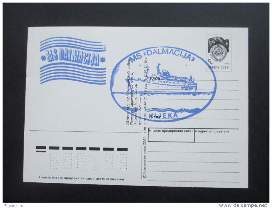 UDSSR 1988 Ganzsache. Bordstempel MS Dalmacija. Rijeka. Kreuzfahrtschiff - Brieven En Documenten