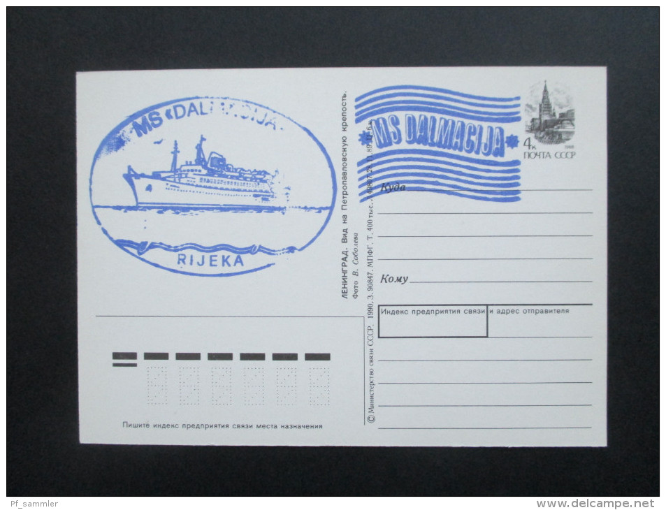 UDSSR 1988 Ganzsache. Bordstempel MS Dalmacija. Rijeka. Kreuzfahrtschiff - Lettres & Documents