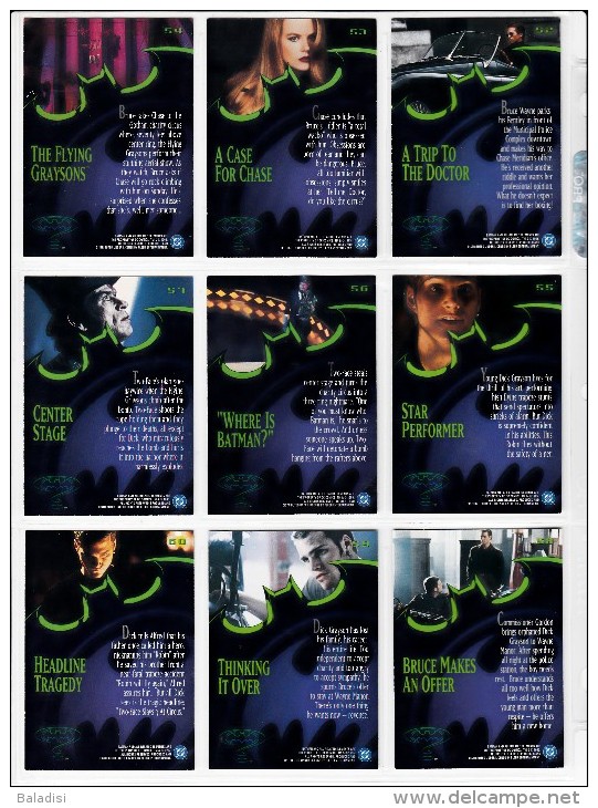 LOT DE 108 CARTES TRADING CARDS BATMAN DE 1995 EN PARFAIT ETAT (24 PHOTOS)