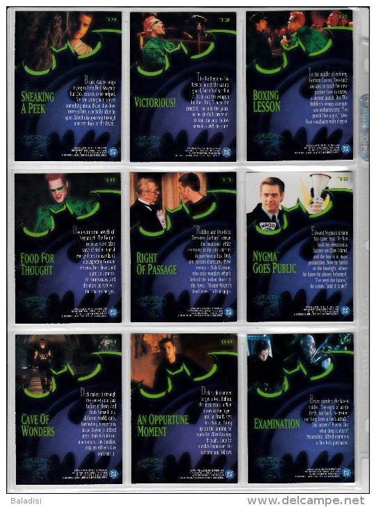 LOT DE 108 CARTES TRADING CARDS BATMAN DE 1995 EN PARFAIT ETAT (24 PHOTOS)