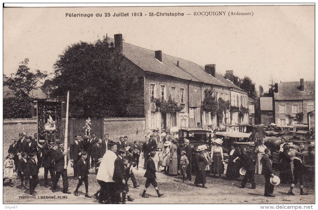 ROCQUIGNY (Ardennes) Pélérinage De Saint-Christophe 25 Juillet 1912 Les Automobiles-AUTO-VOITURE - Autres & Non Classés