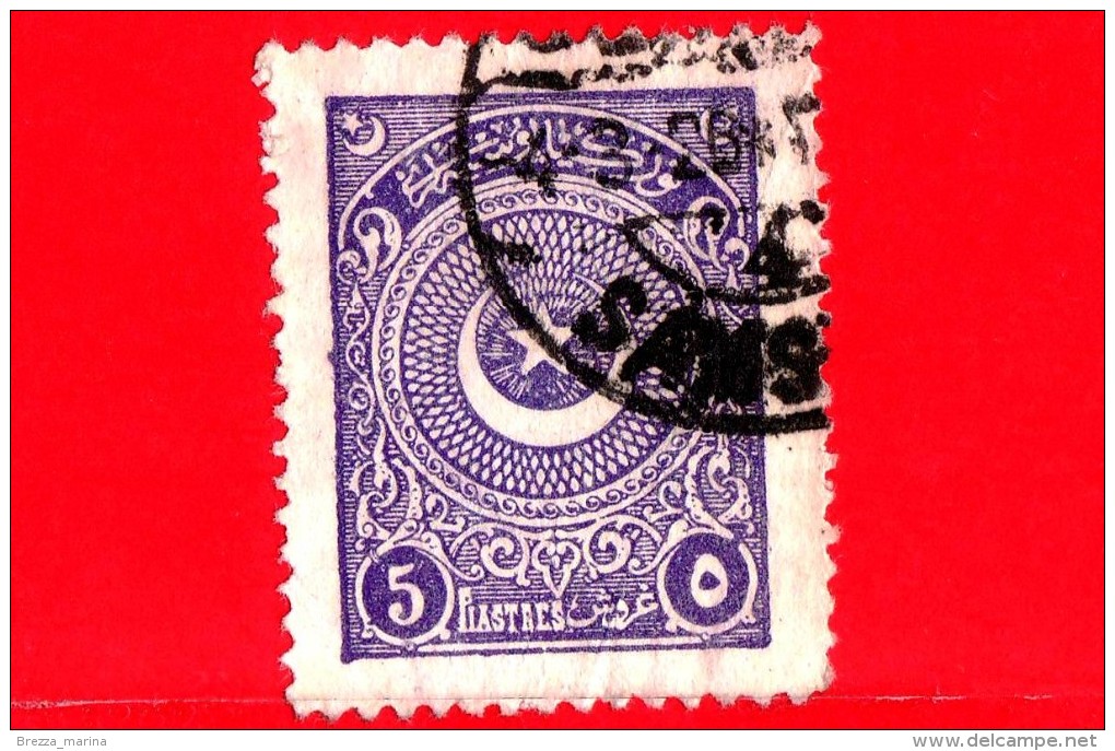 TURCHIA - Usato - 1923 - Stella E Mezzaluna - Crescent And Star - 5 - Oblitérés