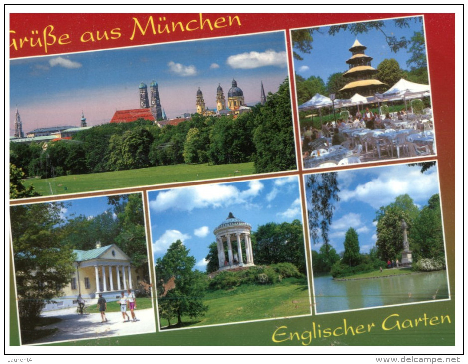(542) Germany Munich English Garden  (with Stamp At Back Of Card) - Trees