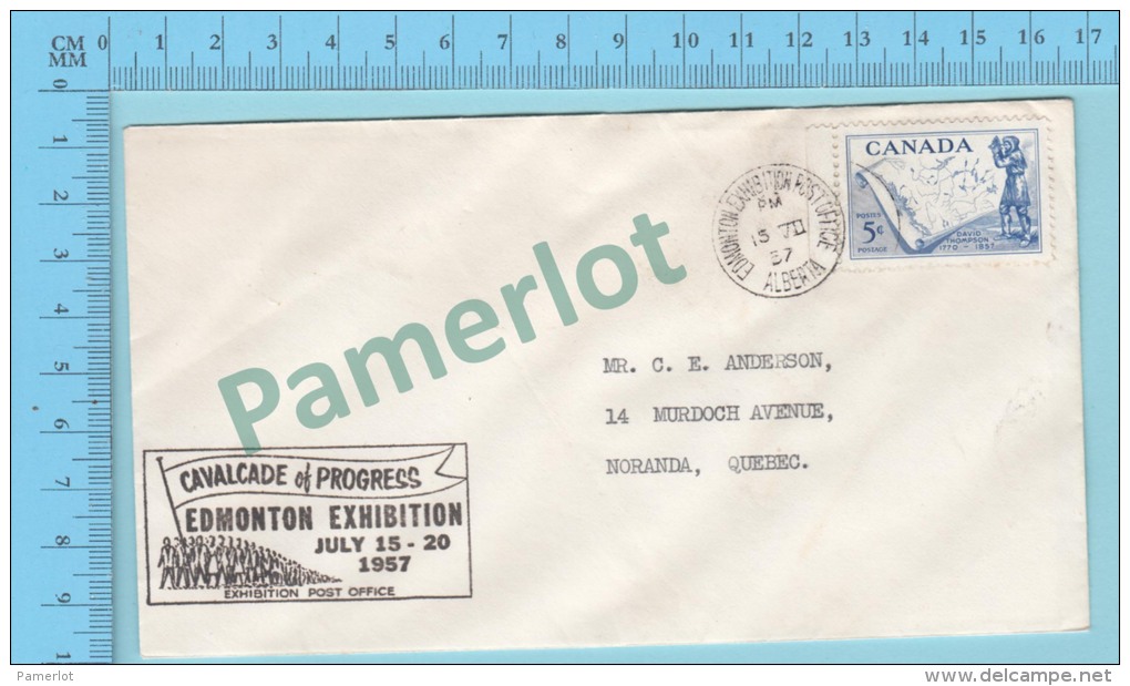 ( Cover Exibition Post Office Edmonton Alberta 15- 8-1957 , Post Mark Cavalcade  Of Progress ...)2 Scans - Lettres & Documents