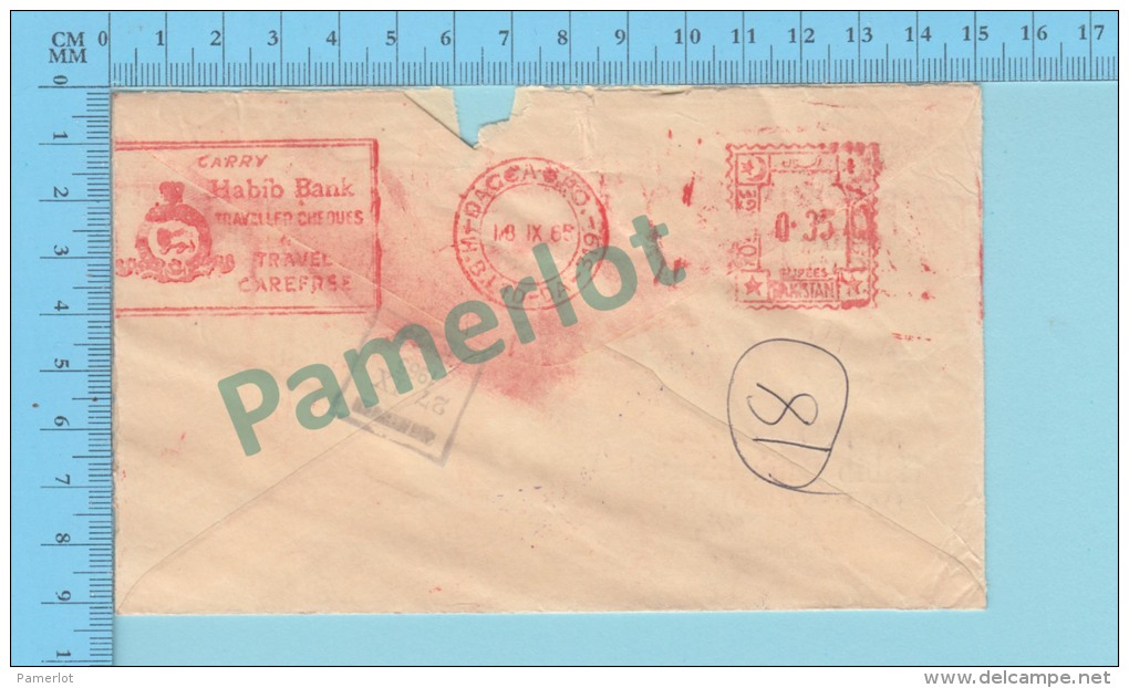 Pakistan EMA Meter Mark, "Habib Bank Limited Cover 18-IX-65 To Montreal Canada)2 Scans - Pakistan