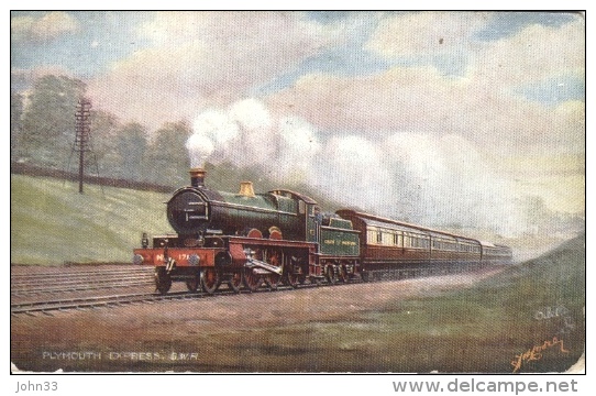 F. Moore : Great Western Railway - Plymouth Express As A  L.C.C. Reward Card. - Treni