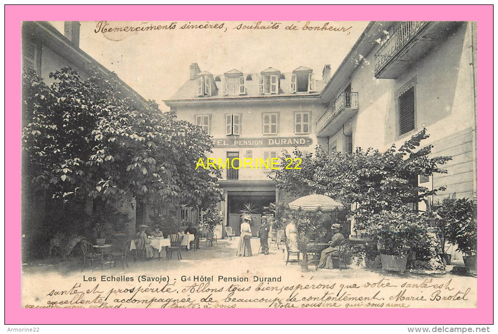 CPA  LES ECHELLES  Grand Hotel Pension Durand - Les Echelles
