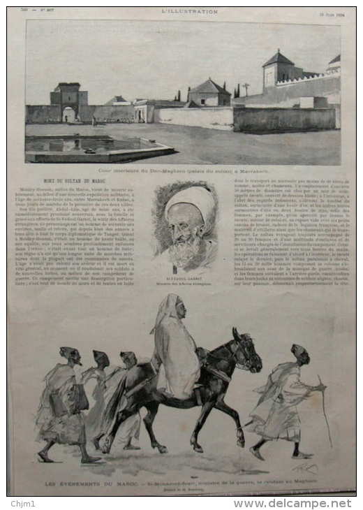 Mort Du Sultan Du Maroc - Si-Fedoul Garnit - Si-Mohammed-Srair - Page Original - 1894 - Documents Historiques