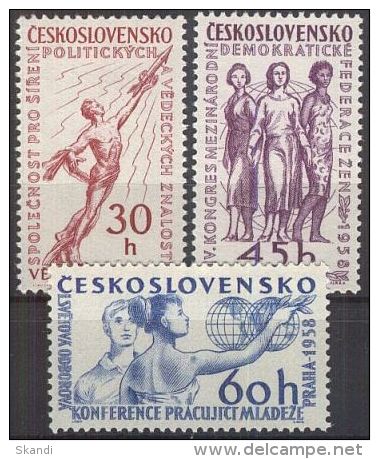 TSCHECHOSLOWAKEI 1958 MI-NR. 1078/80 ** MNH (107) - Neufs