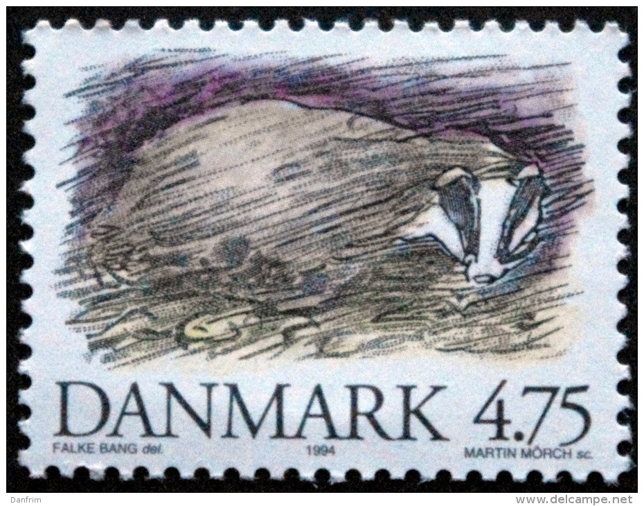 Denmark 1994    MiNr.1087 MNH (**)    ( Lot  L 2919 )  Badger   Dachs  Blaireau   Tejón - Unused Stamps