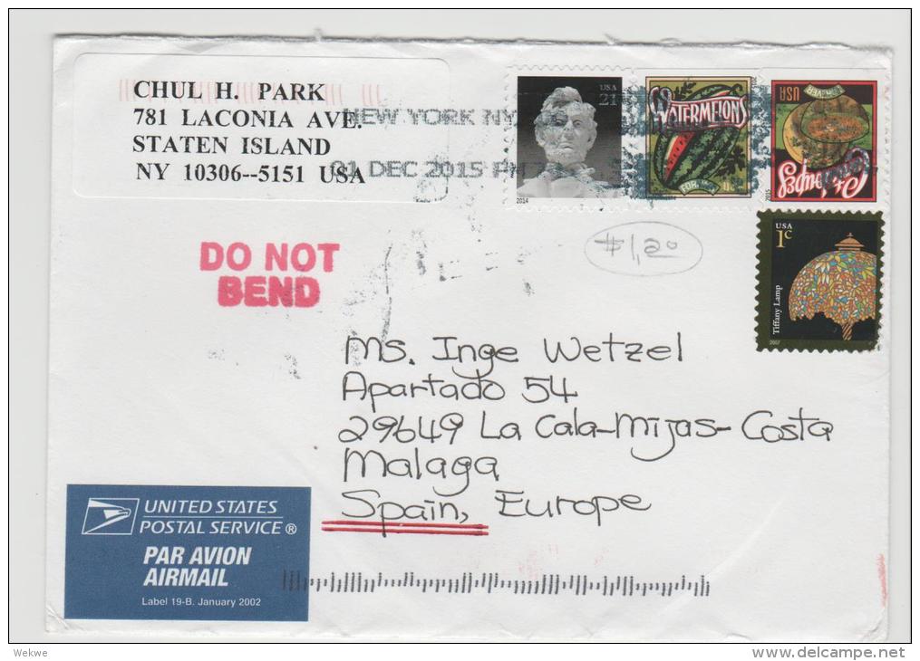USA679 / Mischfrankatur Nach Spanienv2015 - Briefe U. Dokumente