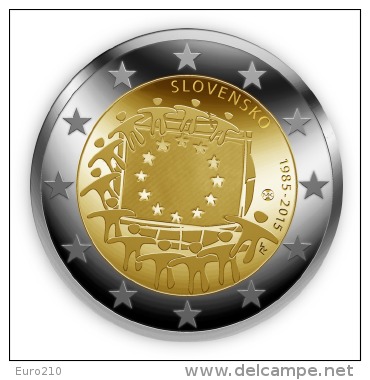 SLOVAKIA 2 EURO 2015 - EU Flag - UNC Quality - In Stock - Slovacchia