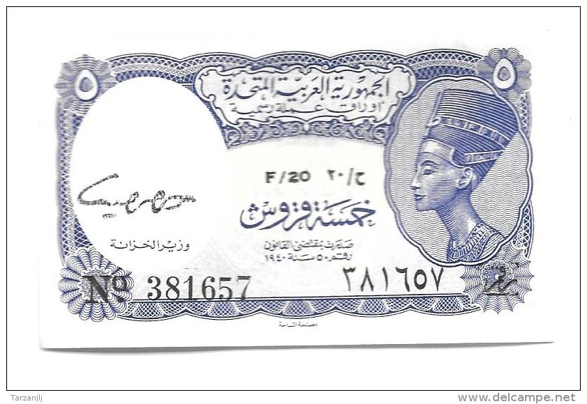 Billet De 5 Piastres Egypte UNC Signature Rare - Aegypten