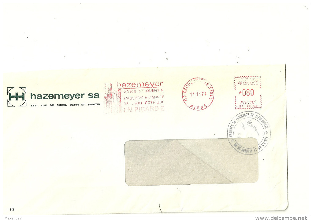 LETTRE GREVE PTT 1974 AVEC MACHINE A AFFRANCHIR CACHET CHAMBRE DE COMMERCE - Altri & Non Classificati