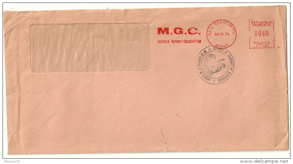 LETTRE GREVE PTT 1974 AVEC MACHINE A AFFRANCHIR CACHET CHAMBRE DE COMMERCE - Other & Unclassified