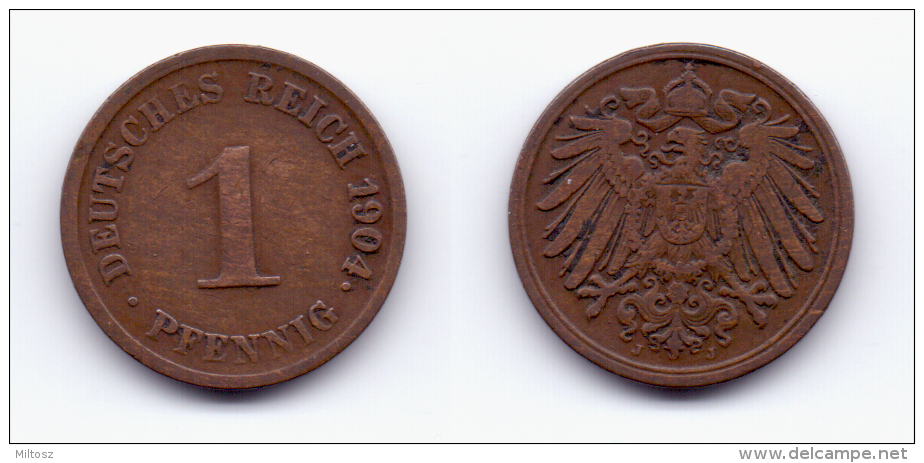 Germany 1 Pfennig 1904 J - 1 Pfennig