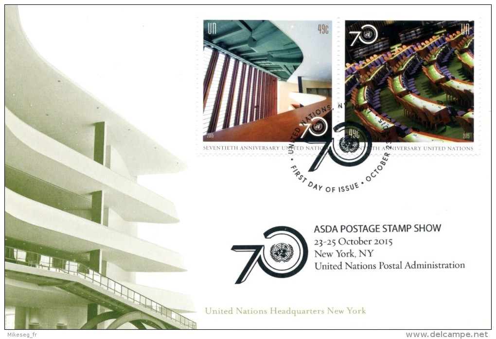 ONU New-York 2015 - Show Card ASDA Postage Stamp Show New-York 23-25 October 2015 - Tarjetas – Máxima