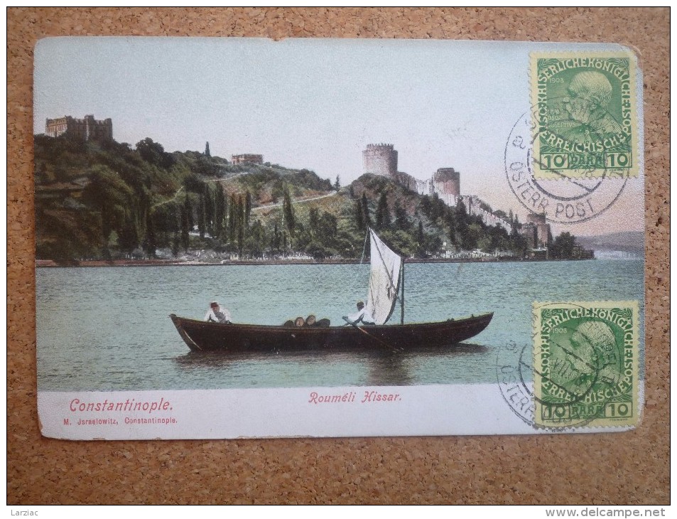 Carte Postale Affranchie Levant Autrichien Oblitération Constantinople 1908 - Oostenrijkse Levant