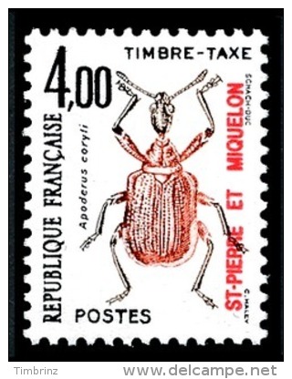 ST-PIERRE ET MIQUELON 1986 - Yv. Taxe 90 ** TB  Faciale= 0,61 EUR - Coléoptères 4f00 ..Réf.SPM11159 - Postage Due