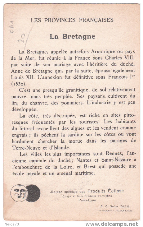 Carte Postale Ancienne Illustrée Du Folklore - Les Provinces Françaises - Bretagne - Editions Du Lion Noir - Autres & Non Classés