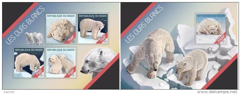 Niger 2014, Polar Bears, 4val In BF+BF - Arctic Wildlife