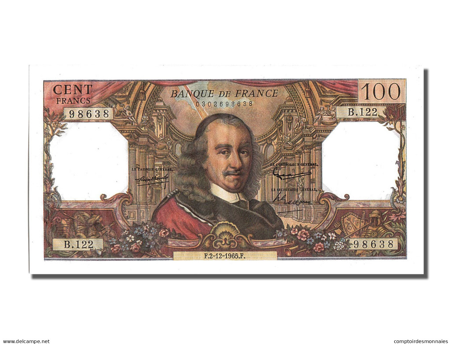 Billet, France, 100 Francs, 100 F 1964-1979 ''Corneille'', 1965, 1965-12-02 - 100 F 1964-1979 ''Corneille''