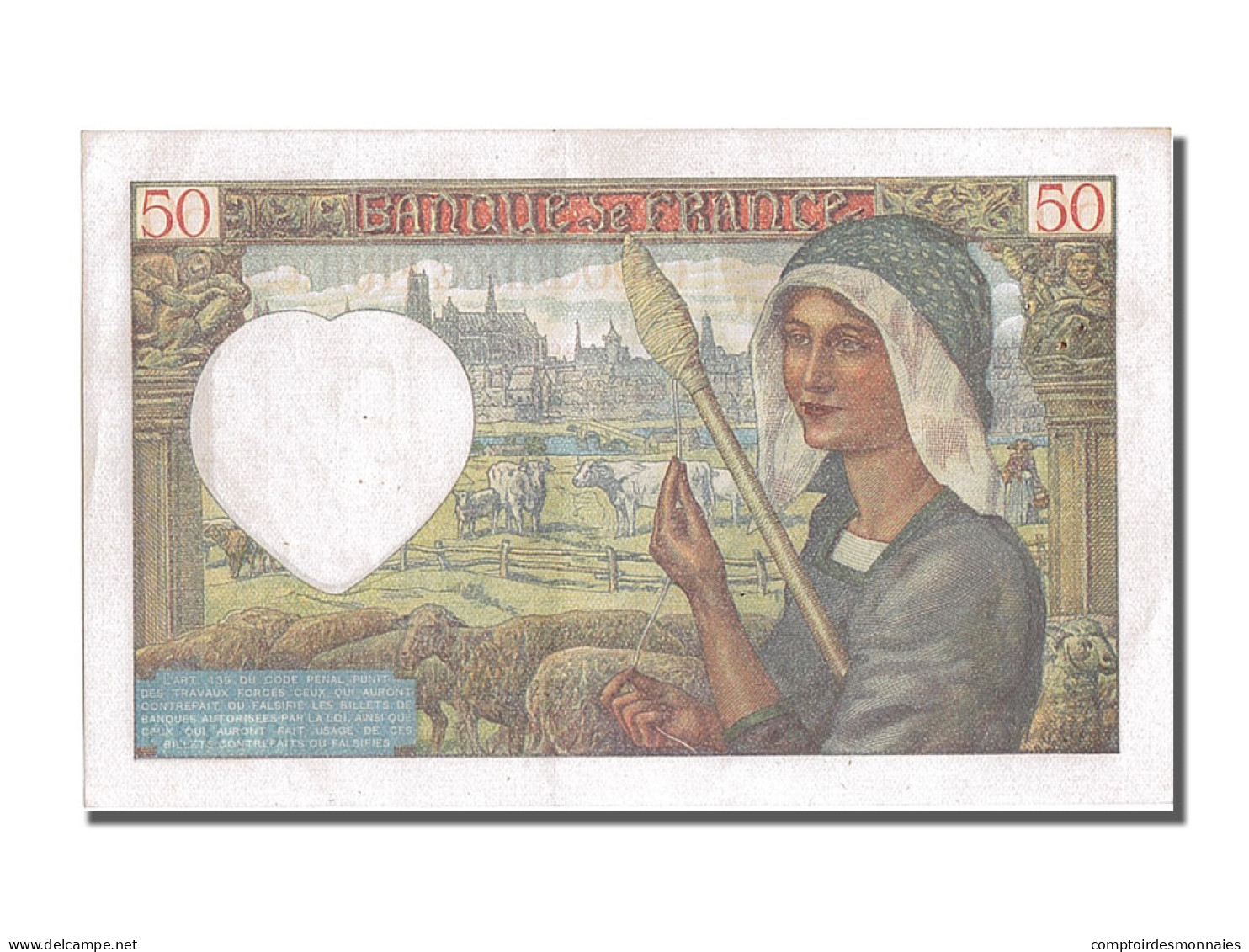 Billet, France, 50 Francs, 50 F 1940-1942 ''Jacques Coeur'', 1941, 1941-09-11 - 50 F 1940-1942 ''Jacques Coeur''