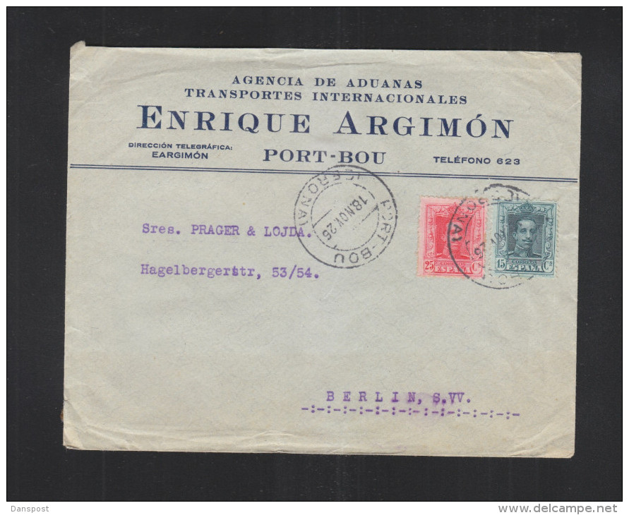 Carta Port-Bou 1926 - Briefe U. Dokumente