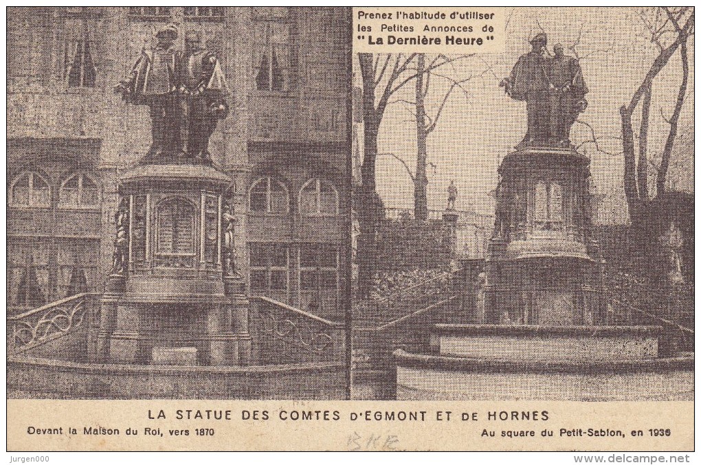 Nr 328 A, Bruxelles, Op Reklamekaart La Derniere Heure (7662) - Typos 1936-51 (Petit Sceau)