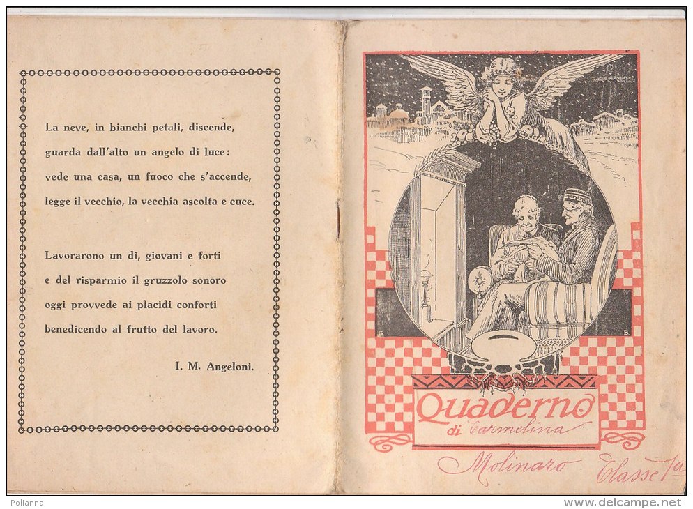 Collections - Q388 QUADERNO SCUOLA ERA FASCISTA - ABECEDARIO SCRITTURA  CALLIGRAFIA - ILLUSTRATORE M.BATTIGELLI