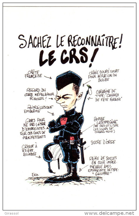 CPSM C R S SACHEZ LE RECONNAITRE DESSIN ENO - Polizia – Gendarmeria