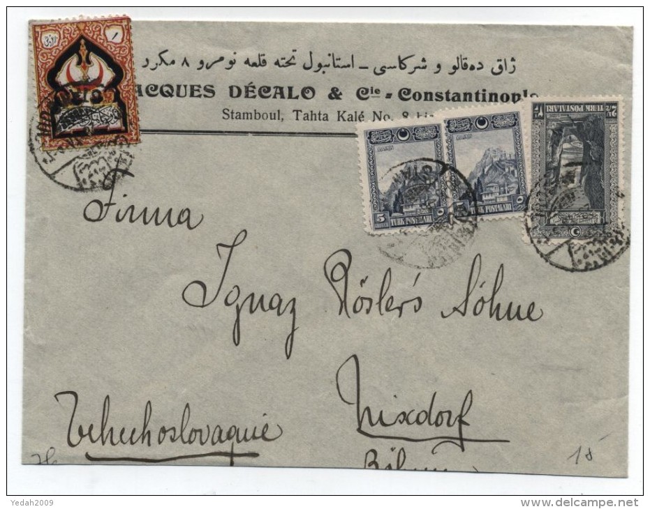 Turkey/Czechoslovakia COVER 1928 - Lettres & Documents