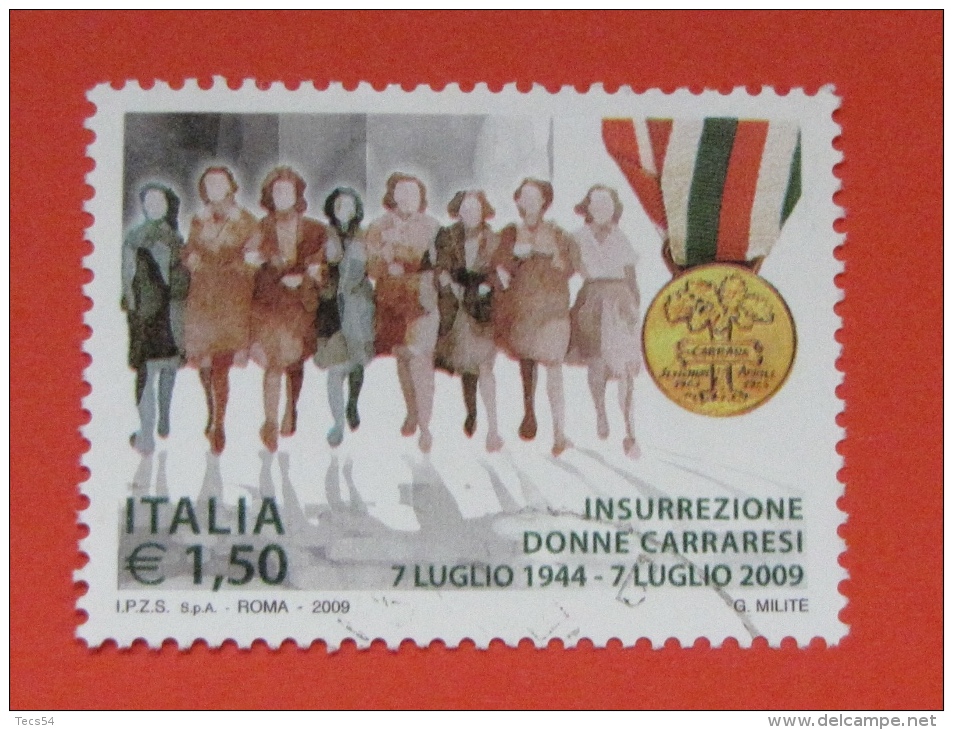 ITALIA USATI 2009 - INSURREZIONE DONNE CARRARESI - SASSONE 3101 - RIF. G 1965 - 2001-10: Usati