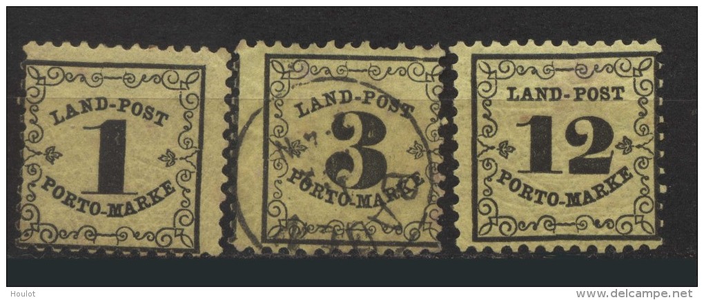 Baden Landpost Porto -Marken Von 1862 Mi.N° 1-3 Davon Die N° 2 Gestempelt Die N° 1 Und N° 3 = * - Ungebraucht