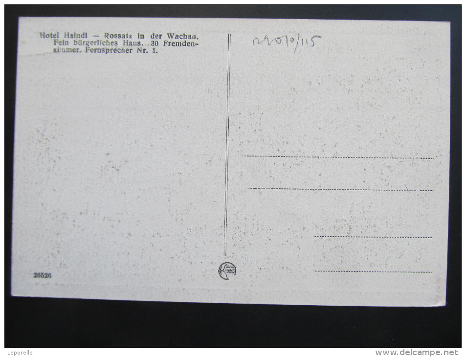 AK ROSSATZ ARNSDORF Hotel Haindl Ca.1930 Wachau /// D*18449 - Wachau