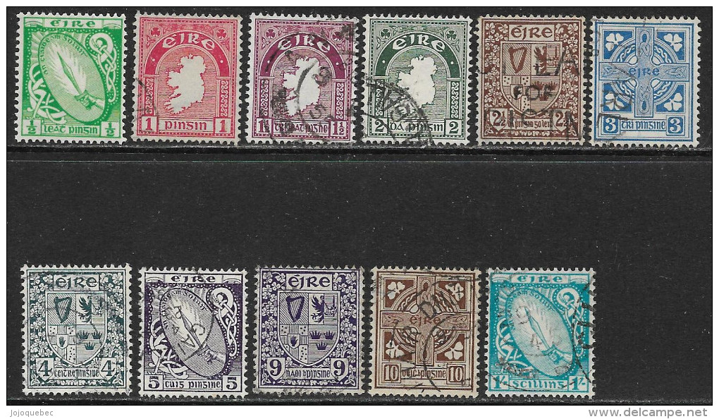 Irlande Oblitérérs, No: 40 à 47, Et 49 à 51,  Y Et T, Coté 80 Euros,  USED, 1 MISSING OUT OF THE SET, CAT VALUE 80 EUROS - Gebruikt