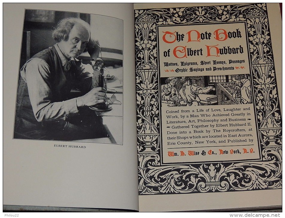THE NOTE BOOK OF ELBERT HUBBARD - E.O. 1927 - PORT FRANCE : GRATUIT. - 1850-1899