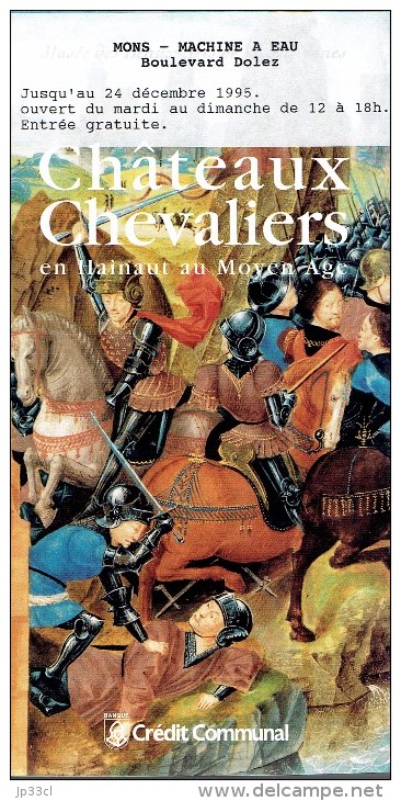 Dépliant Sur L'exposition Châteaux Et Chevaliers En Hainaut Au Moyen Âge (Mons, 1995) - Tourism Brochures