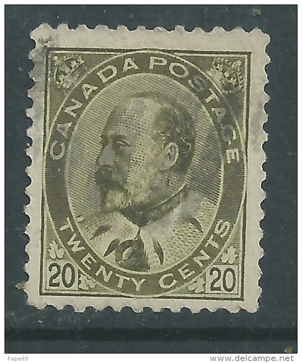 Canada N° 83 O Edouard VII, Partie De Série, 20 C. Olive, Oblitération  Très Faible,  Sinon TB - Altri & Non Classificati