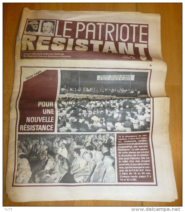 Lot de 8 journaux LE PATRIOTE RESISTANT 1990 / 1991 - voir description - résistance WWII patriotisme