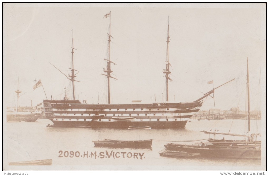 AM91 H.M.S. Victory, RPPC - Portsmouth