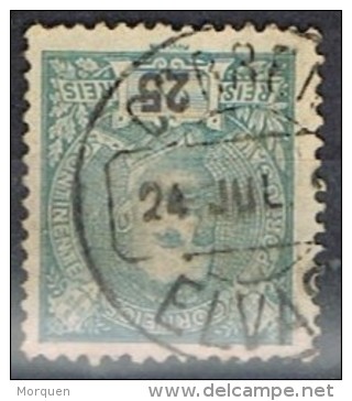 Sello 25 Reis PORTUGAL, Fechador  ELVAS, Num 130 º - Used Stamps