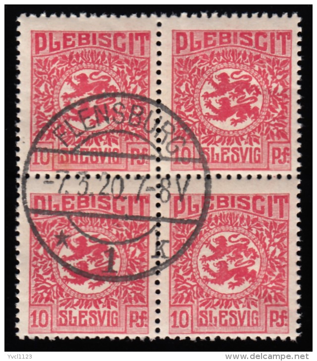 SCHLESWIG - Scott #4 Arms (*) / Used Block (bk693) - Schleswig-Holstein