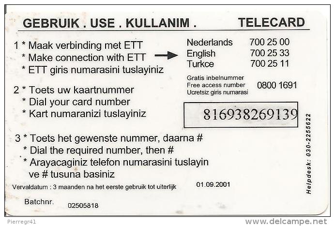 CARTE PREPAYEE-NL-TELECARD-25 GULDEN-DRAPEAUX-GRATTEE--TBE - Cartes GSM, Prépayées Et Recharges