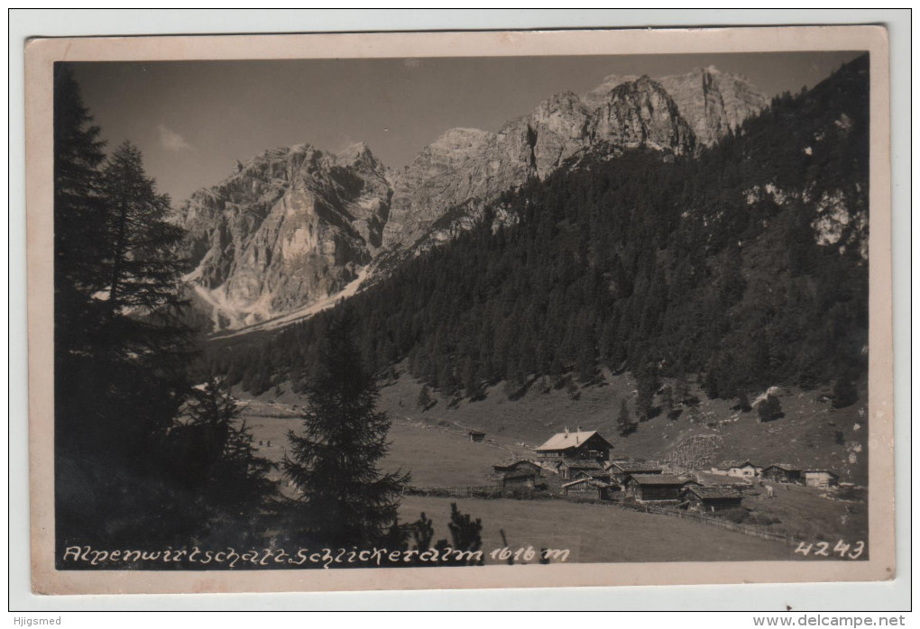 Europe Austria Österreich Alpenwirtschaft Schlickeralm Tirol Stamp RPPC Real Photo Post Card Postkarte POSTCARD - Neustift Im Stubaital