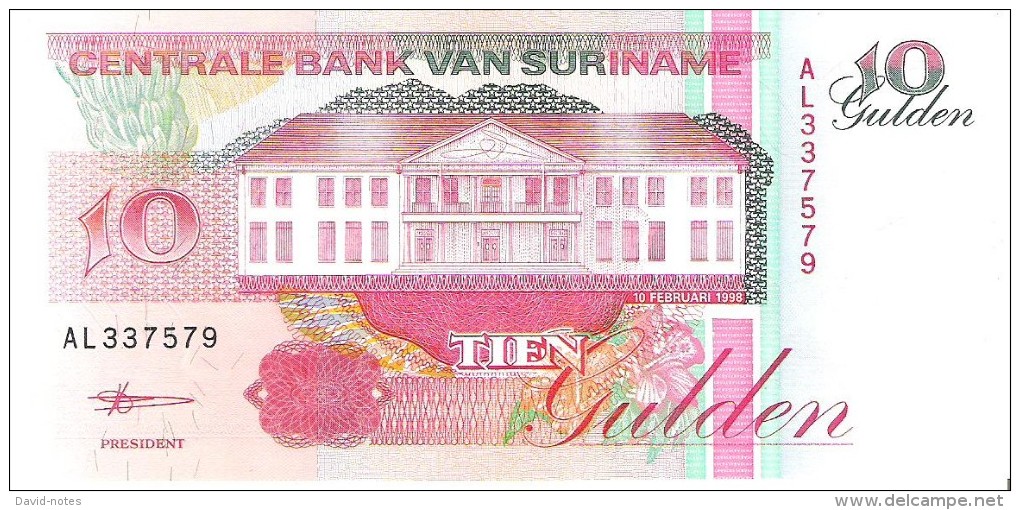 Suriname - Pick 137b - 10 Gulden 1998 - Unc - Suriname