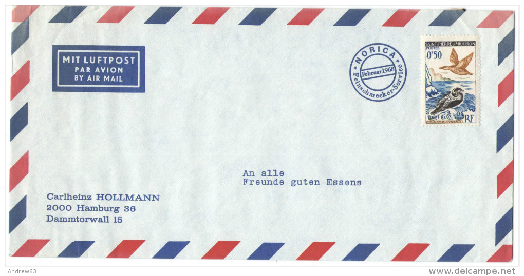 SAINT PIERRE ET MIQUELON - 1963 - Airmail - Bird, Somateria Mollissima - NORICA 1968 - Not Sent - Briefe U. Dokumente