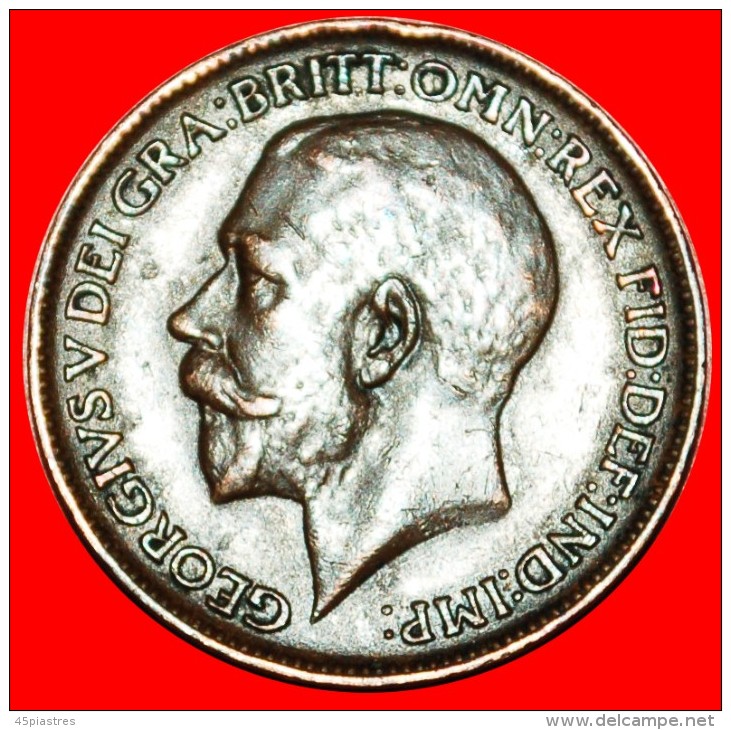 &#9733;MISTRESS OF SEAS: UNITED KINGDOM&#9733; FARTHING 1912! LOW START&#9733;NO RESERVE! GEORGE V (1911-1936) - B. 1 Farthing