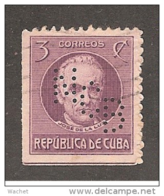 Perforadas/perfin/perfore/lochung Republica De Cuba 1917 3 Cts Scott 267 Edifil 207 NCB  National City Bank Of New York - Oblitérés