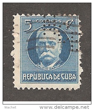 Perforadas/perfin/perfore/lochung Republica De Cuba 1917 5 Centavos Scott 268 Edifil 208 NCB National City Bank - Oblitérés